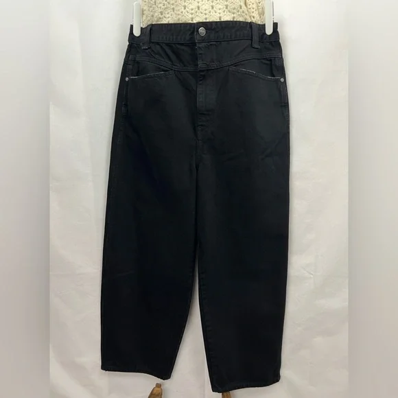 Khaite Preen Denim High Rise Wide Leg Denim Jeans in Black - Size 32 retail $680 - Picture 5 of 16